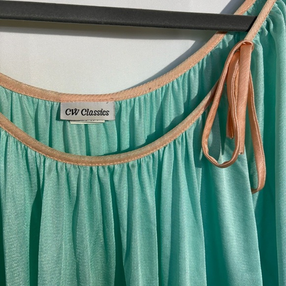 Vintage CW Classics Turquoise Nightgown - Size 1X - Picture 2 of 5